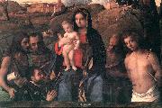 BELLINI, Giovanni Madonna and Child with Four Saints and Donator painting